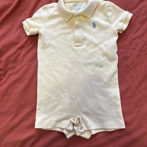Ralph Lauren Kids light yellow Polo Romper